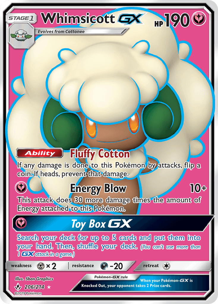 Whimsicott-GX Unbroken Bonds card