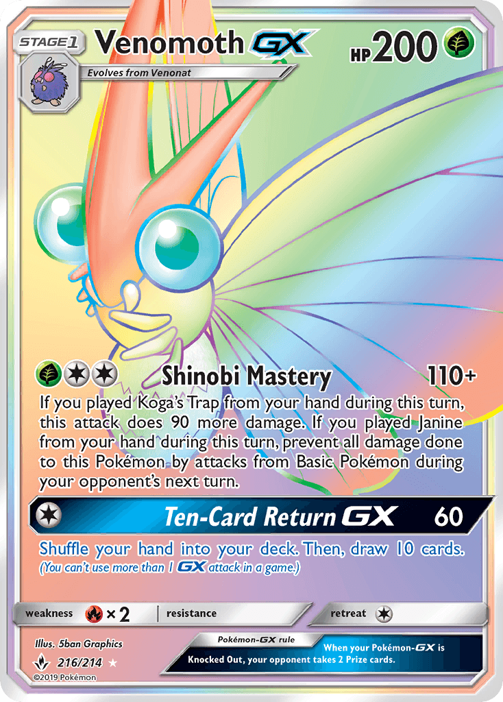 Venomoth-GX Unbroken Bonds card