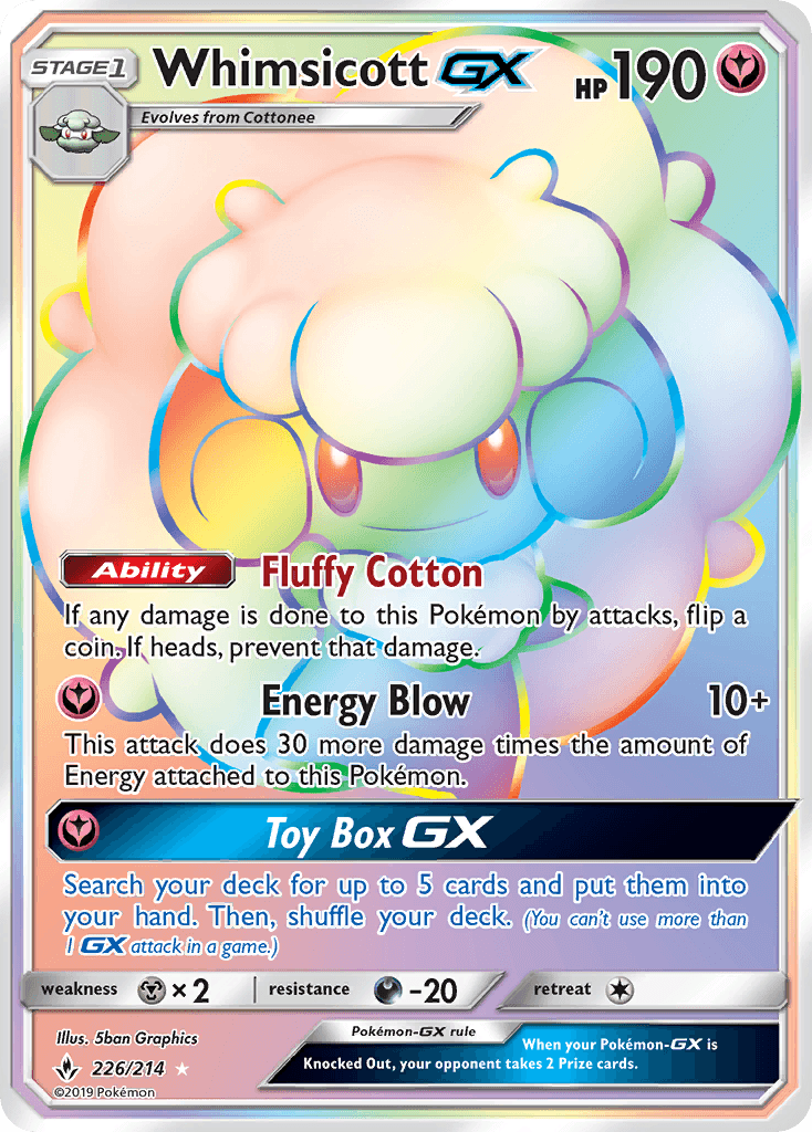 Whimsicott-GX Unbroken Bonds card