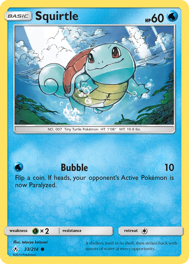 Squirtle Unbroken Bonds card