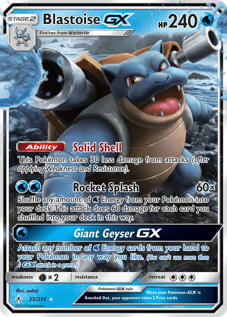 Blastoise-GX Unbroken Bonds card