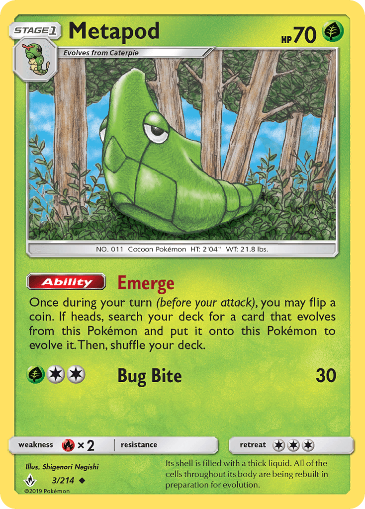 Metapod Unbroken Bonds card