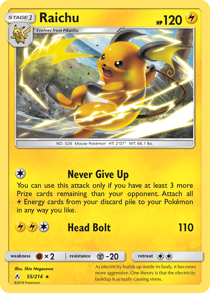 Raichu Unbroken Bonds card