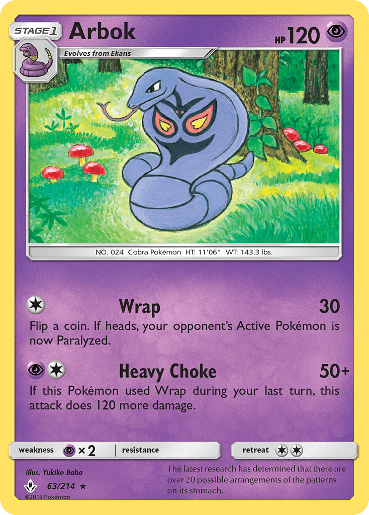 Arbok Unbroken Bonds card