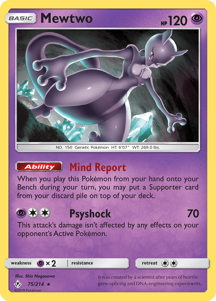 Mewtwo Unbroken Bonds card