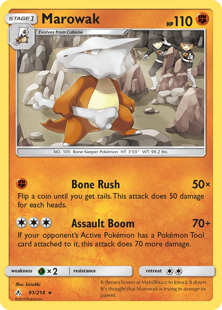 Marowak Unbroken Bonds card