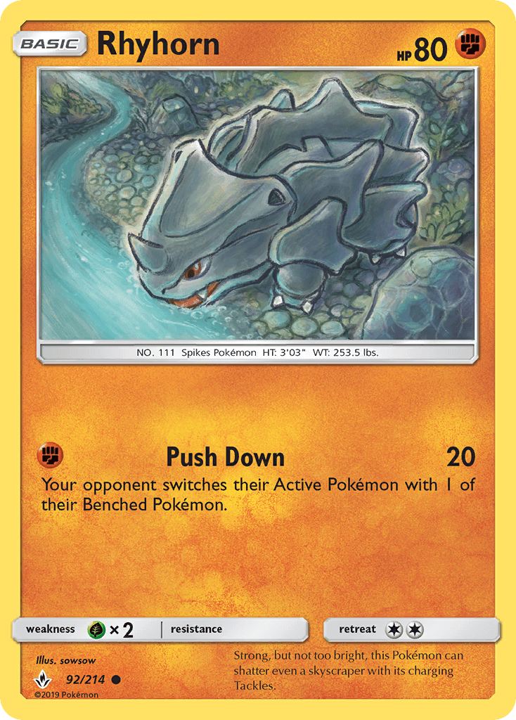 Rhyhorn Unbroken Bonds card