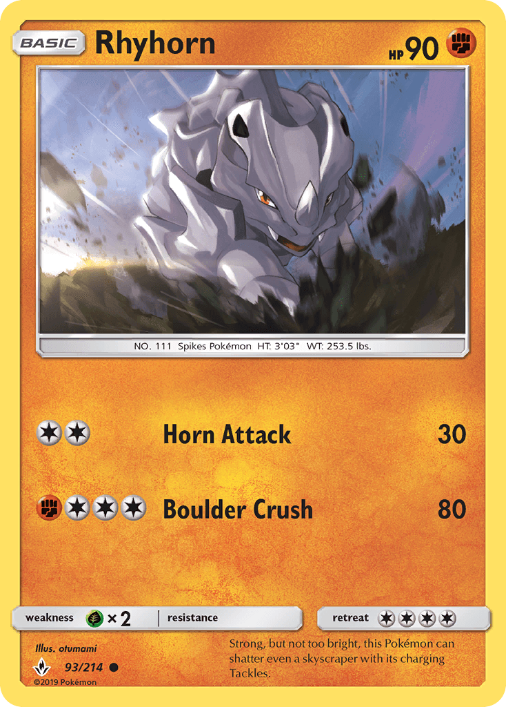 Rhyhorn Unbroken Bonds card