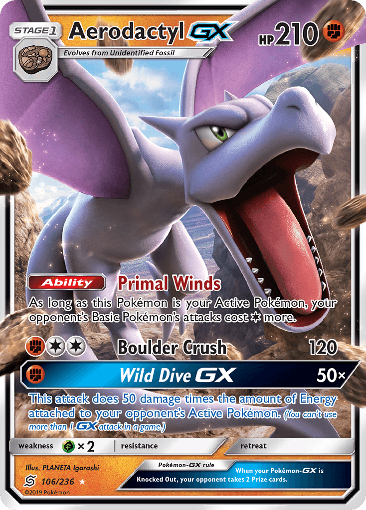 Aerodactyl-GX Unified Minds card