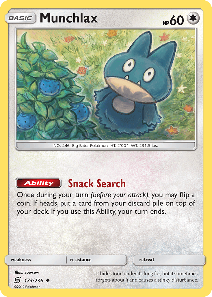 Munchlax Unified Minds card