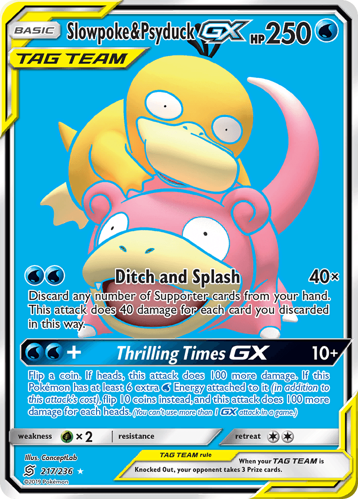 Slowpoke & Psyduck-GX Unified Minds card