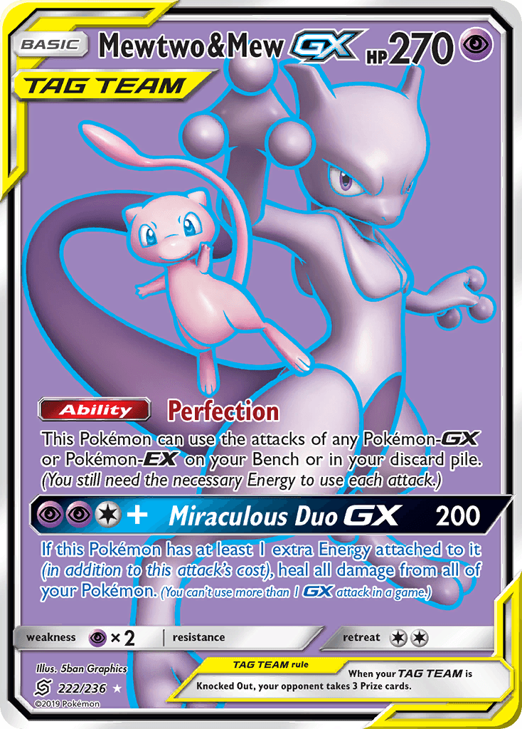 Mewtwo & Mew-GX Unified Minds card
