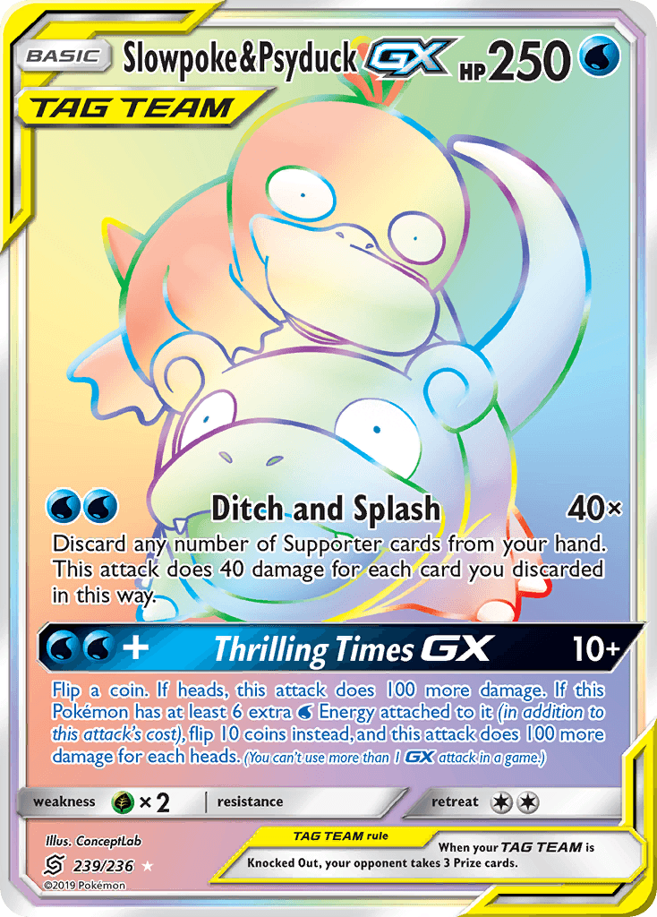 Slowpoke & Psyduck-GX Unified Minds card