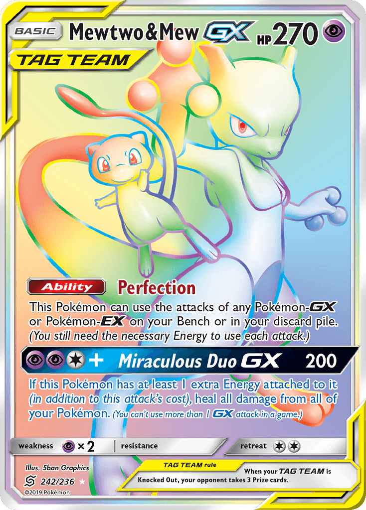 Mewtwo & Mew-GX Unified Minds card