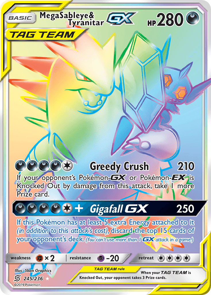 Mega Sableye & Tyranitar-GX Unified Minds card