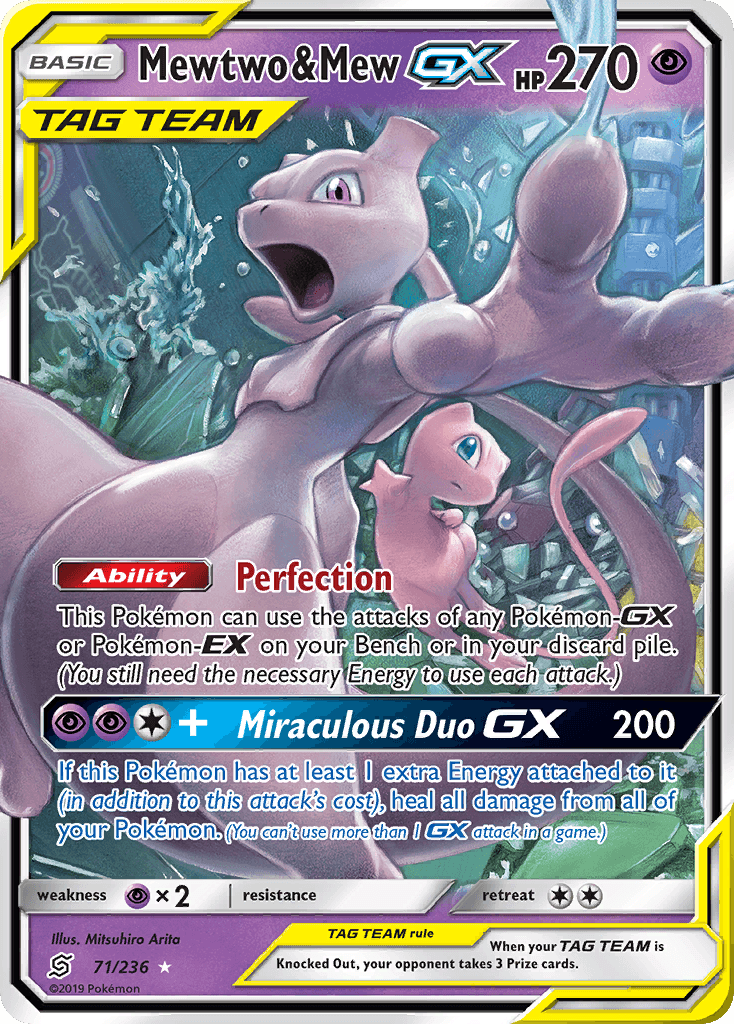 Mewtwo & Mew-GX Unified Minds card