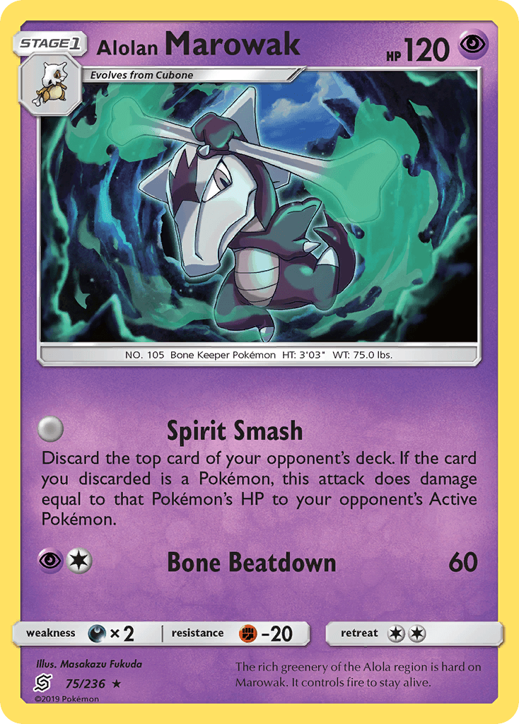 Alolan Marowak Unified Minds card
