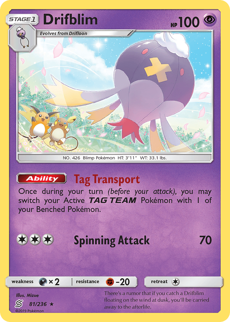 Drifblim Unified Minds card