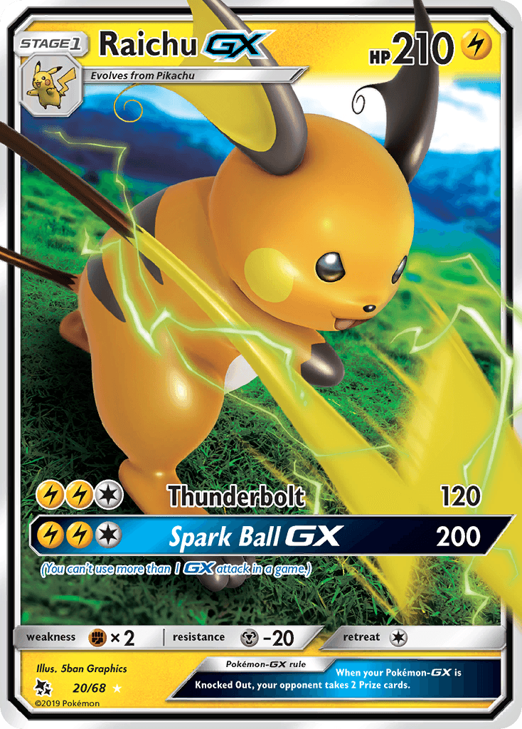 Raichu-GX Hidden Fates card