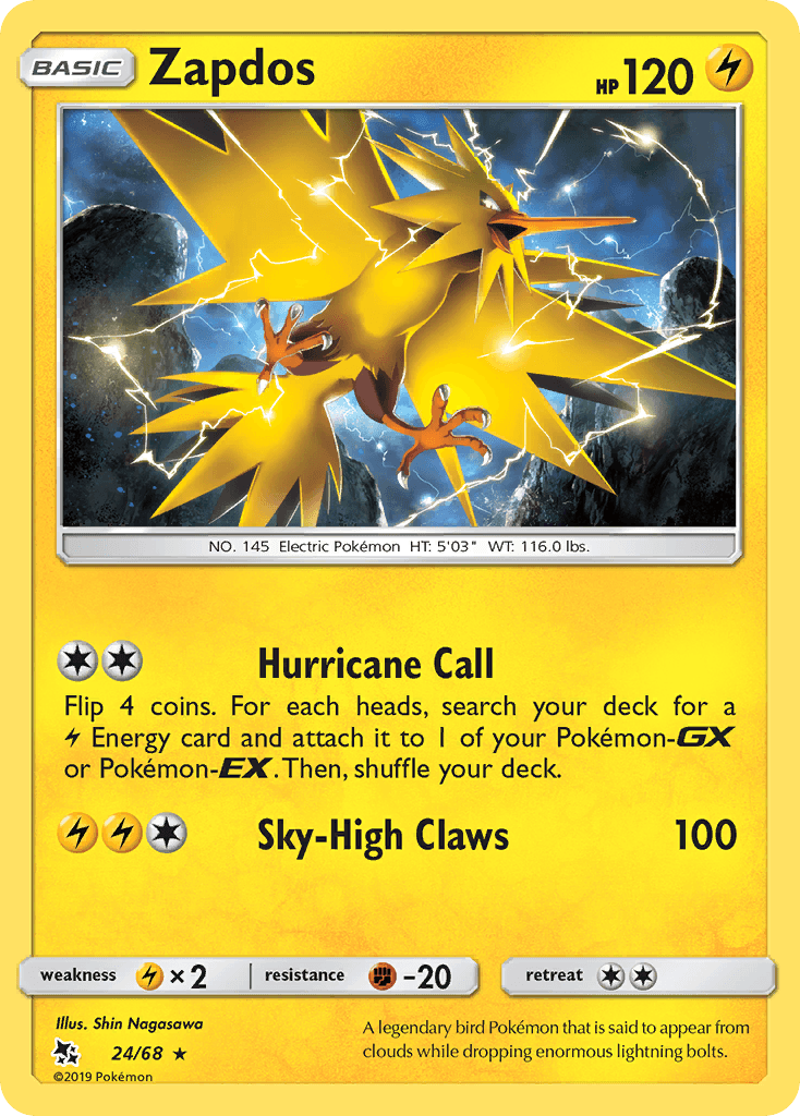 Zapdos Hidden Fates card