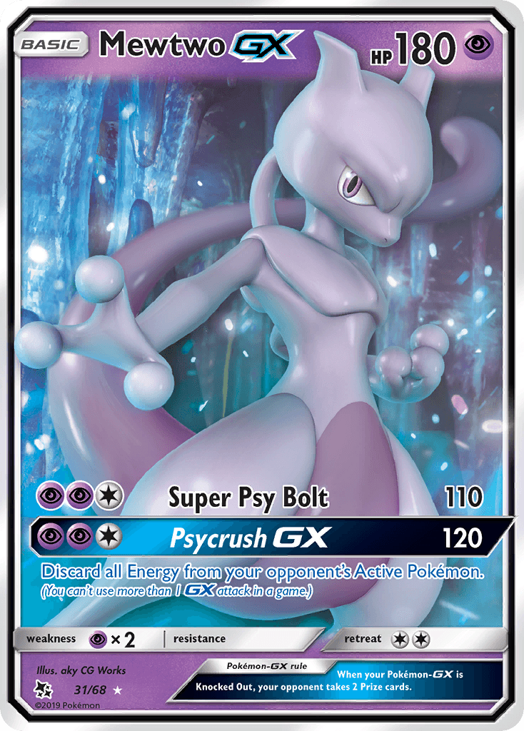 Mewtwo-GX Hidden Fates card