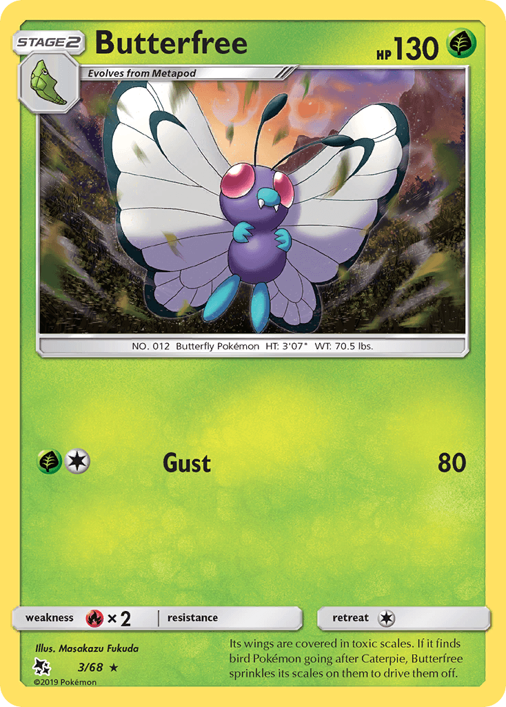 Butterfree Hidden Fates card