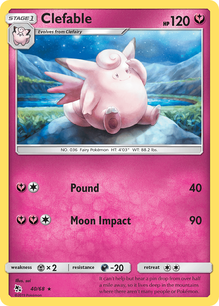 Clefable Hidden Fates card