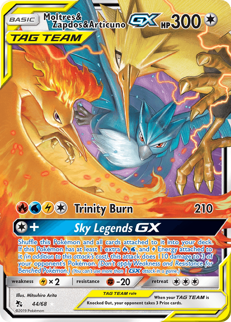 Moltres & Zapdos & Articuno-GX Hidden Fates card