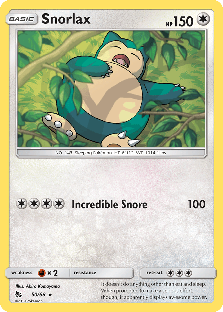 Snorlax Hidden Fates card