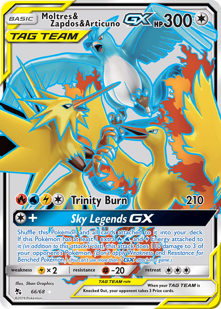 Moltres & Zapdos & Articuno-GX Hidden Fates card