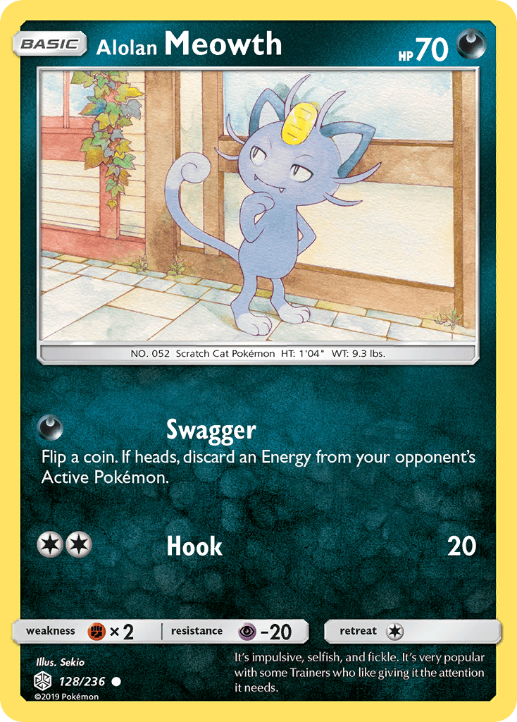 Alolan Meowth Cosmic Eclipse card