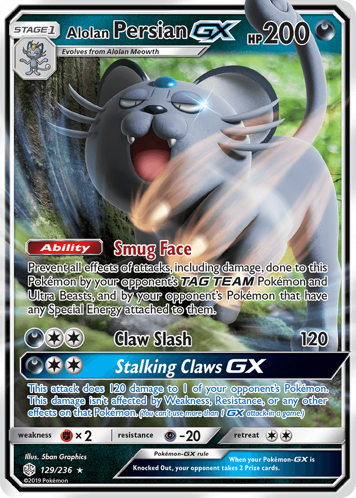 Alolan Persian-GX Cosmic Eclipse card