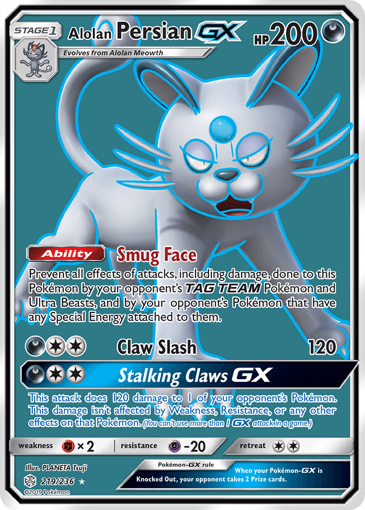 Alolan Persian-GX Cosmic Eclipse card