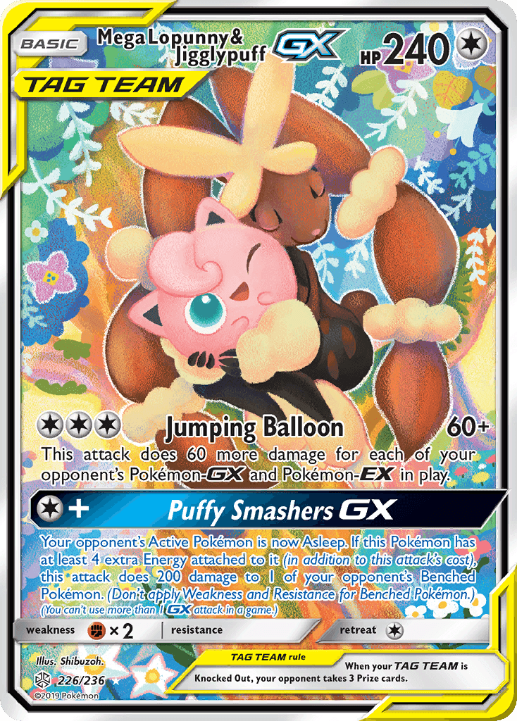 Mega Lopunny & Jigglypuff-GX Cosmic Eclipse card