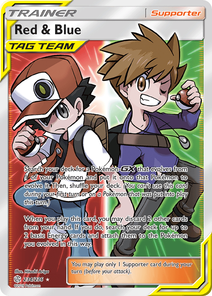Red & Blue Cosmic Eclipse card