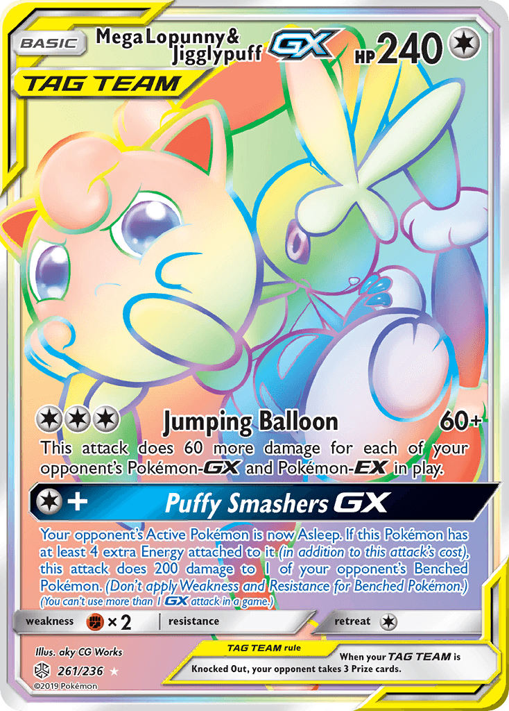 Mega Lopunny & Jigglypuff-GX Cosmic Eclipse card