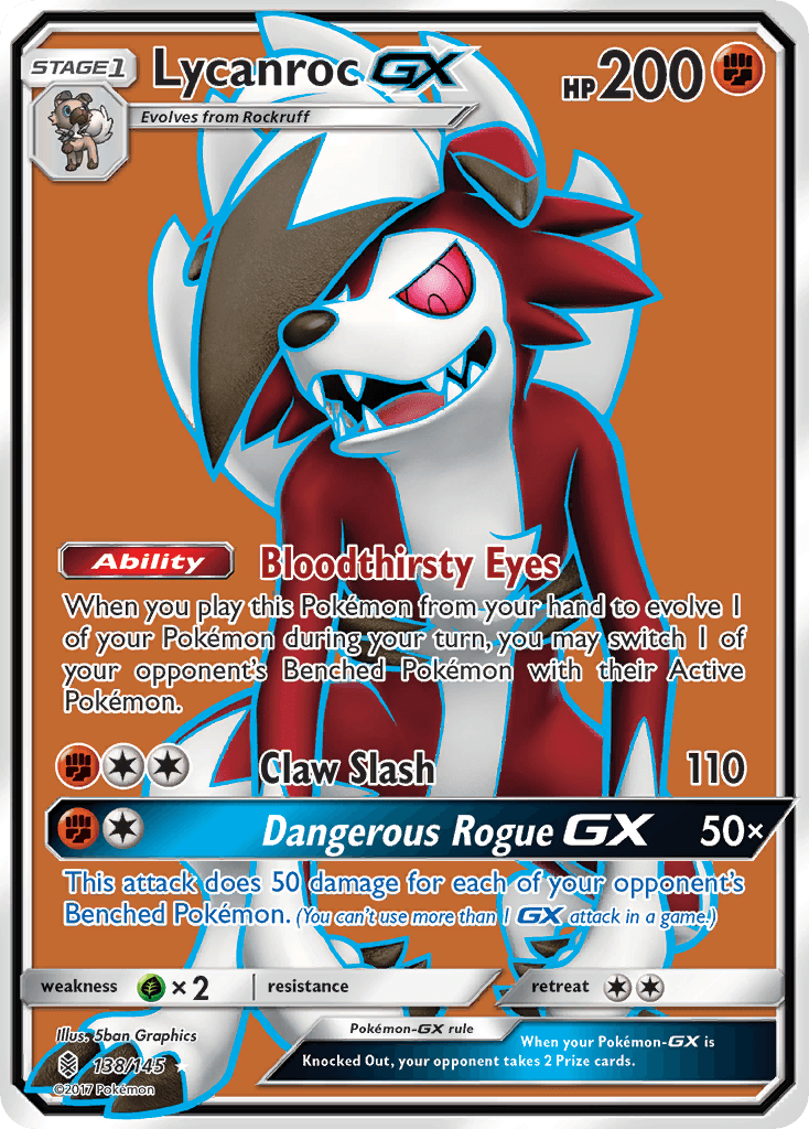 Lycanroc-GX Guardians Rising card