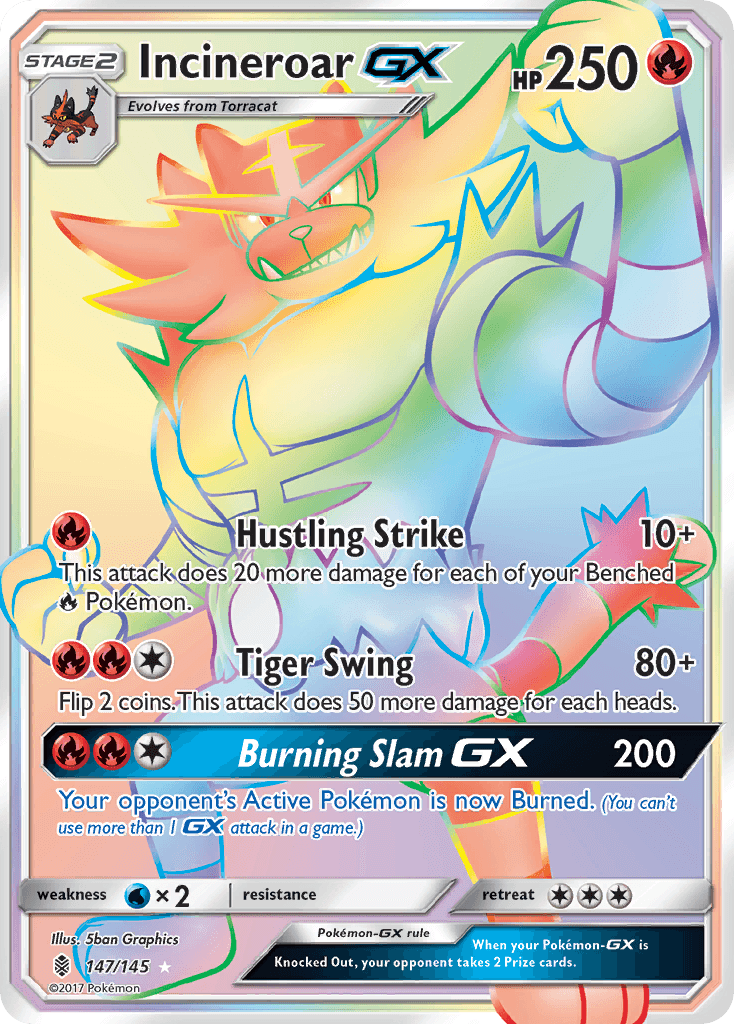 Incineroar-GX Guardians Rising card