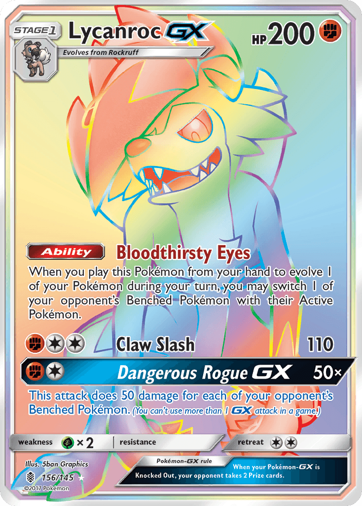 Lycanroc-GX Guardians Rising card