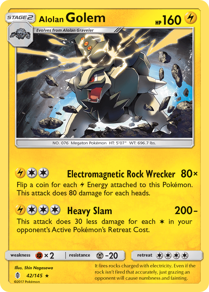 Alolan Golem Guardians Rising card