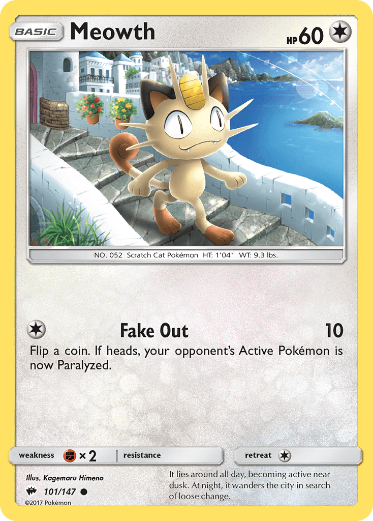 Meowth Burning Shadows card