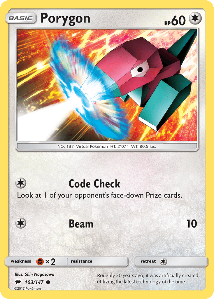 Porygon Burning Shadows card