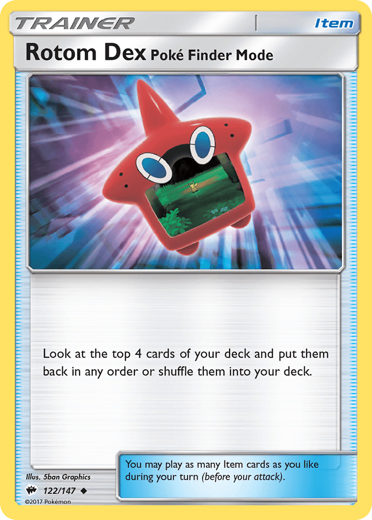 Rotom Dex Poké Finder Mode Burning Shadows card