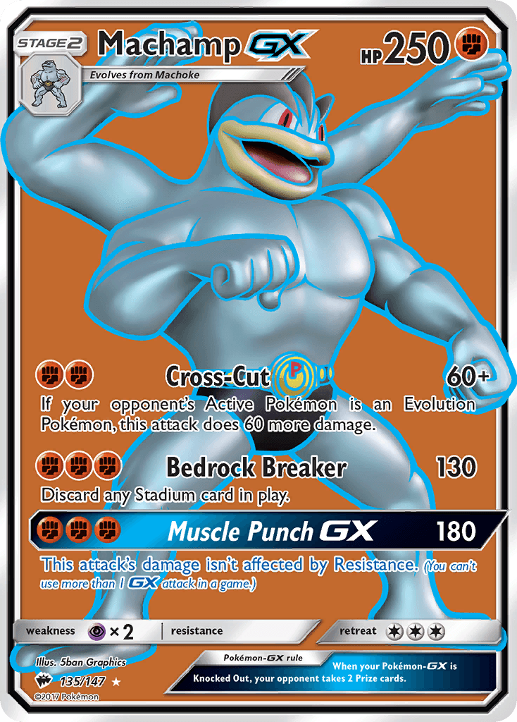 Machamp-GX Burning Shadows card