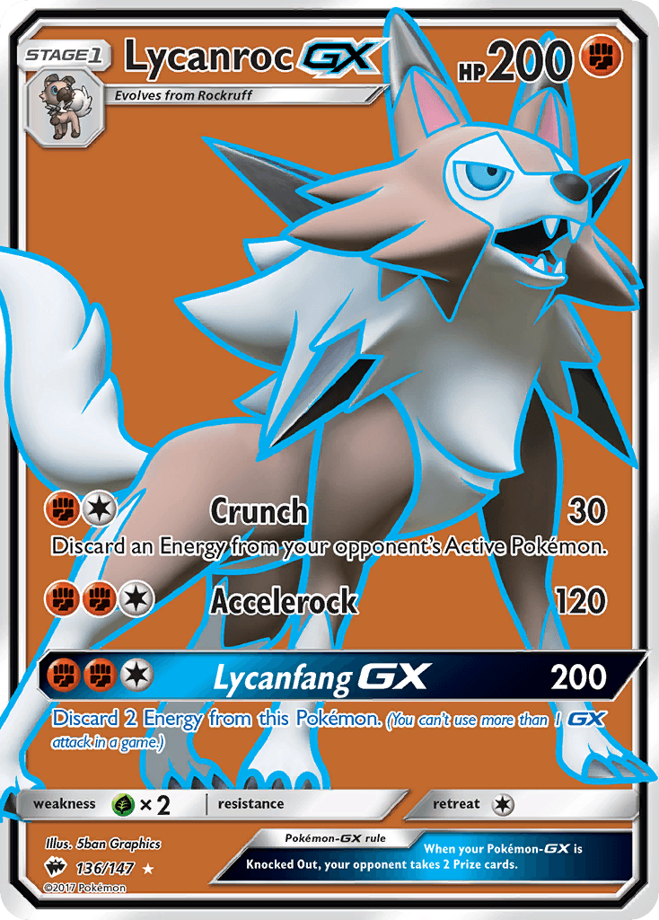Lycanroc-GX Burning Shadows card