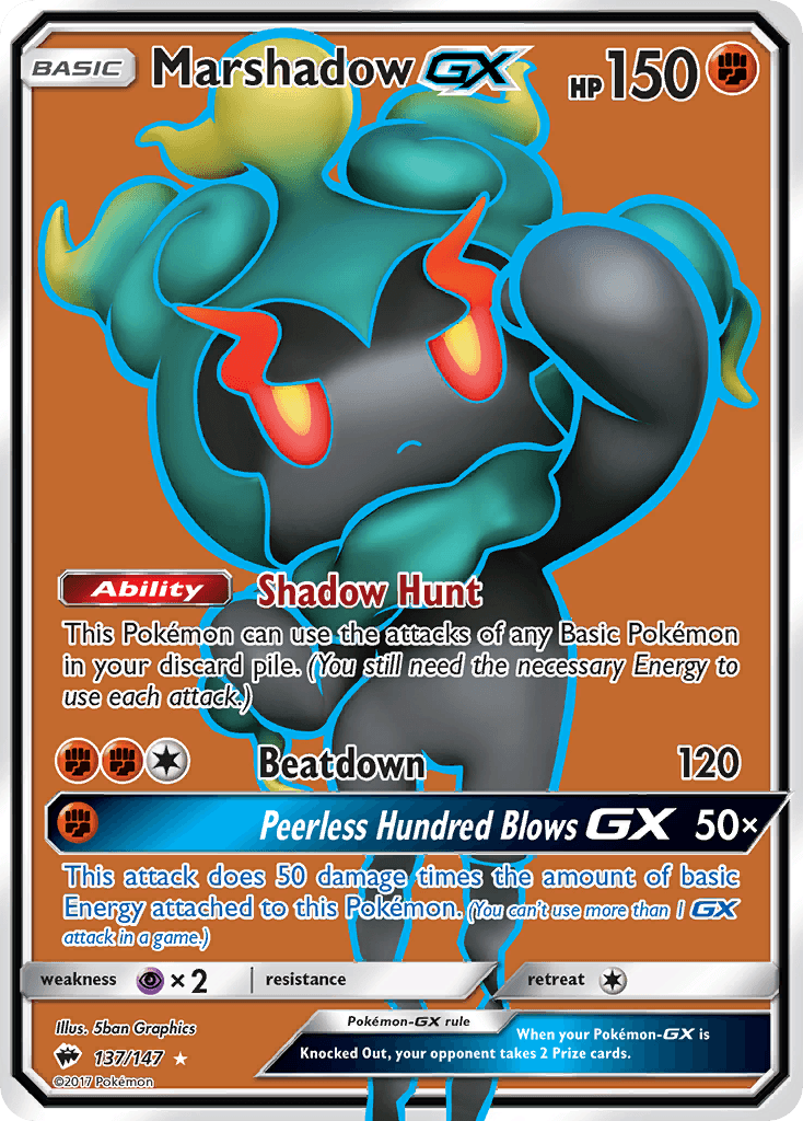 Marshadow-GX Burning Shadows card