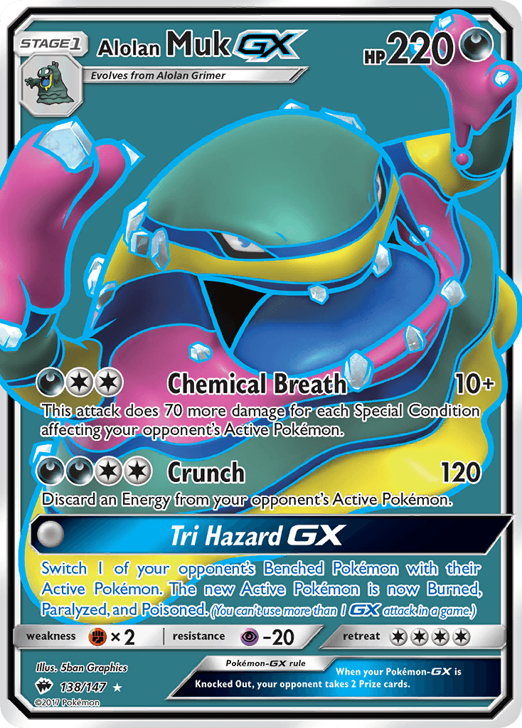 Alolan Muk-GX Burning Shadows card