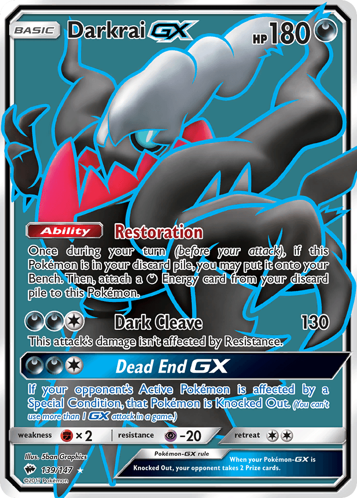 Darkrai-GX Burning Shadows card