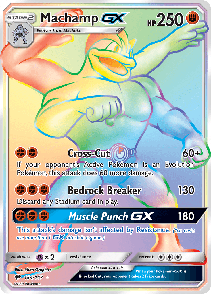 Machamp-GX Burning Shadows card