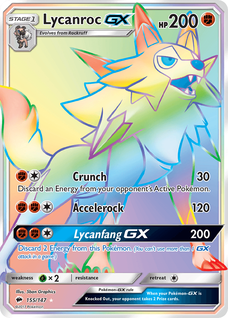 Lycanroc-GX Burning Shadows card